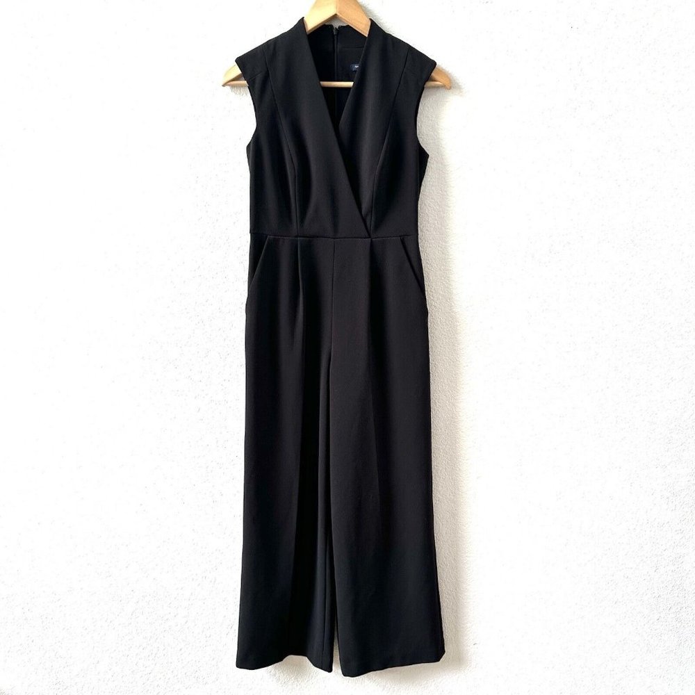 Tommy Hilfiger  Faux Wrap Black Jumpsuit Size 4 Women's Pockets
